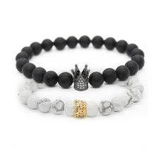 Crown Stacked Couple Bracelet